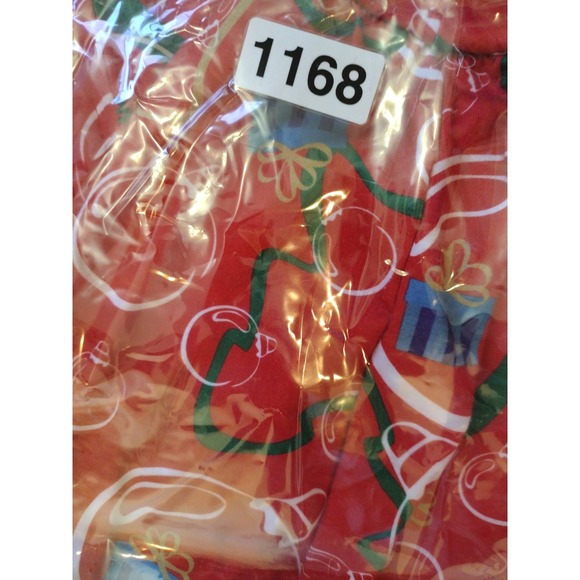 Red Christmas One Piece Hoodie Pajama Unisex Medium‎ AOP With Ornaments Bells - Picture 8 of 8